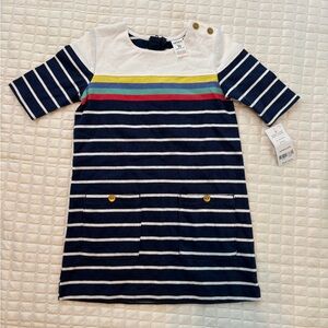 Carter's Navy and White Striped Dress with Colorful Accents